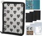 Chillpaper Enamel Pin Display Book Collection Trading Book Portable Brooch Pins Holder Storage Organizer Case Zippered (Black Heart Lace)