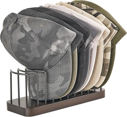 Mkono Hat Organizer for Baseball Caps, Set of 1 Hat Holder for 10 Baseball Caps, Tabletop Hat Rack Stand Hat Storage Display Baseball Cap Organizer for Desk Closet Shelf Dresser
