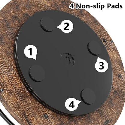 Lazy Susan Organizer：11 Inch Black Wooden Turntable Holder for Pantry&Dinning Table Rotating Round Spice Rack for Dresser Makeup, Counertop, Home&Kitchen
