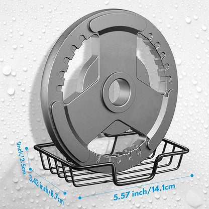 Rainspire Bar Soap Holder for Shower, 304 Stainless Steel Rustproof, Wall Adhesive, Soap Tray Bar Soap Sponge Holder for Bathroom & Kitchen, Square, Black