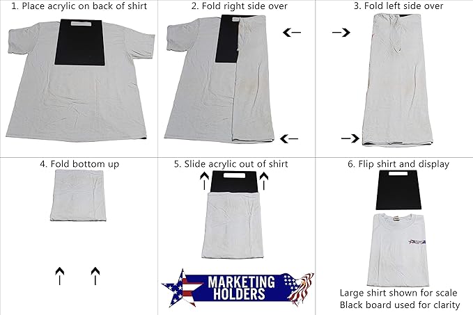 Shirt Folding Board 9.5" x 14" Acrylic Laundry Organizer for Clothing Stores Sporting Goods Stores Neatness Seekers Efficient Innovative Portable Sturdy Use at Home Clear by Marketing Holders