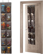 GOMAJI 12 Large Pockets Over The Door Hanging Shoe Organizer, LIGHT BROWN COLOR