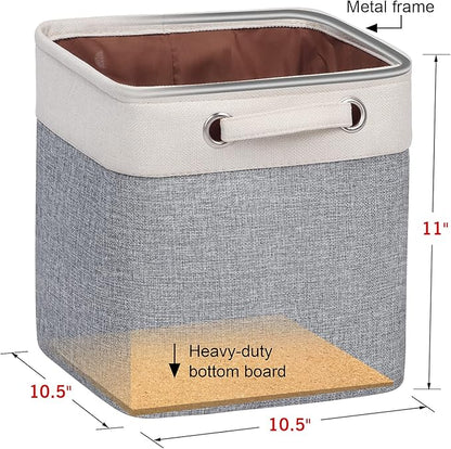 Cube Storage Bins 10.5” x 10.5 x 11” Cloth Baskets for Storage with Handles Storage bins for Shelf, Closet, Office Organizer, Set of 6