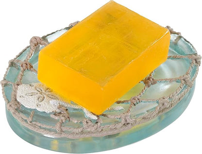 Avanti Linens - Soap Dish, Resin Countertop Soap Holder, Beach Inspired Bathroom Accessories (Seaglass Collection)