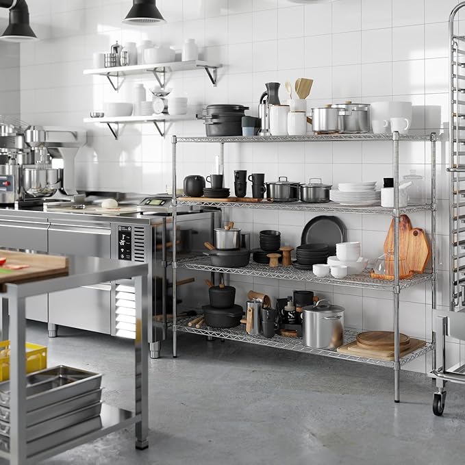 21" Deep x 60" Wide x 54" Height Wire Shelving Kit | 4-Tier | NSF Commercial Storage Rack Unit