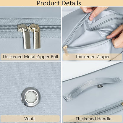 Upgraded Thickened Ultra Space Saving Self Compression Organizer, Self Compression Bags for Storage, Organizer Bags for Blankets, Comforter, Sweater (Gray, Large)