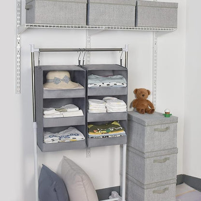 GRANNY SAYS Bundle of 2-Pack Hanging Clothing Organizer & 1-Pack Hanging Storage Shelves