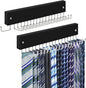 Tie Rack Belt Hanger Wall Mounted, Lomrsiul Non Slip 180 Degree Rotating Tie Organizer for Men Closet with 18 Hooks Closet Organizers and Storage for Tie Belt Necklace Purse Scarf Bag Black 2 Pack