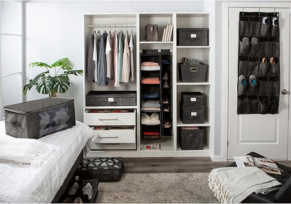 Simplify 20 Pocket Over The Door Hanging Shoe Organizer in Grey