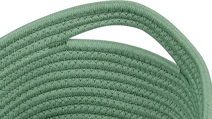 CubesLand Woven Basket for Organizing/Storage,Cube Shelf Closet Storage Baskets Bins,Long-lasting &Skin-friendly Toy Storage Basket,Stylish Room Decor Basket,Rope Basket,Green Basket for Shelves