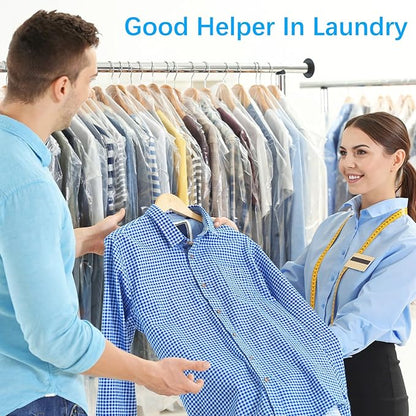 50Pcs Clear Plastic Clothes Covers, 71 Inch Plastic Dry Cleaning Bags for Hanging Clothes, Dust Proof Garment Covers for Long Dresses, Skirts, Coats, Suit Shirts, Jacket