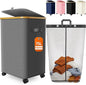 Laundry Hamper with Wheels, 75L Large Clothes Hamper with Removable Inner Bag, Collapsible Dirty Clothes Basket for Dorm, Rolling Dirty Clothes Basket for, Bedroom, Bathroom, Laundry Room