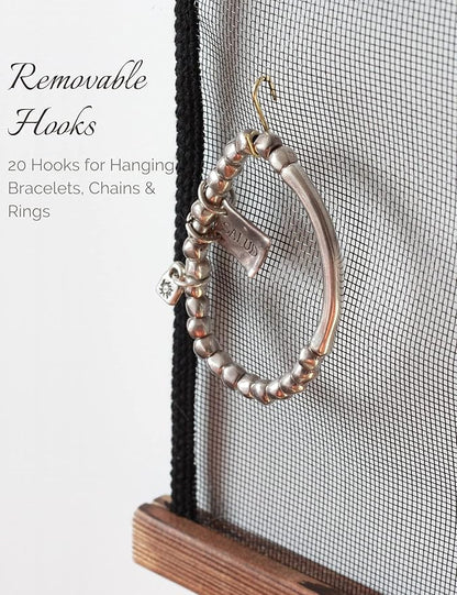 Heesch Earring Organizer Wall Monut Earring Holder Display Hanging Jewelry Organizer for Studs Dangle Earrings and Necklaces Holder Rack for Women Girl Gift