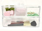 Square Acrylic Cotton Ball Pads Gauze Swab Holder Organizer Q-tip Dispenser Storage Canister Bathroom Container Flossers Box Case (9.3x3.7x5.1 in, 2 Tiers, 4 Partitions, Transparent)