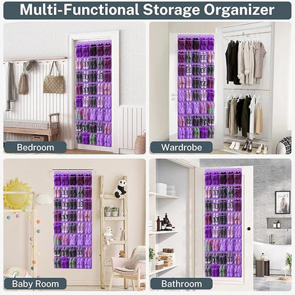 40-Pocket Over the Door Shoe Organizer - Large Mesh Pocket Hanging Shoe Organizer,Behind the Door Shoes Storage Holder Hanger