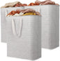 Lifewit 3 Pack Laundry Basket 125L Each, Collapsible Clothes Hamper with Reinforced Handles, Freestanding Waterproof Design for Bedroom and Laundry Room, Grey 375L Total