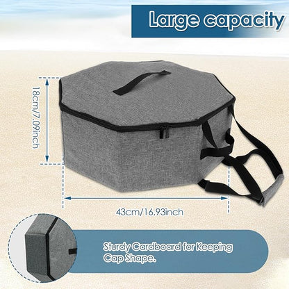 Hat Box, Large Capacity Hat Storage Box with Zipper Lid and Handles, Portable Hat Travel Case, Oxford Cloth Foldable Hat Organizer for Cowboy Hats, Baseball Hats, Fishermen Hats