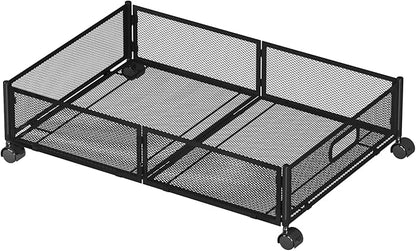 Foldable Bedroom Storage Organization with Handles - Under Bed Storage Containers with Wheels - Bins Drawer for Clothes, Blankets and Shoes