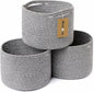 MiniArk Small Basket for Organizing | Cube Shelf Closet Storage Baskets | 9.7×9.7×7.1” | Woven Rope Gift Basket | Nursery | Round 3 Packs Mixed Grey