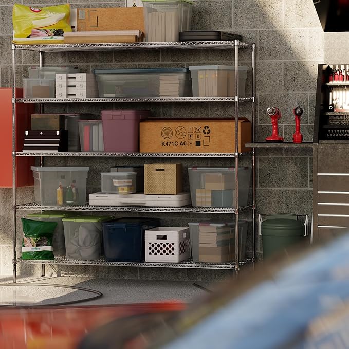24" Deep x 72" Wide x 74" Height Wire Shelving Kit | 5-Tier | NSF Commercial Storage Rack Unit