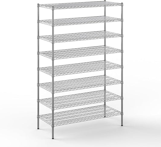 21" Deep x 48" Wide x 74" Height Wire Shelving Kit | 8-Tier | NSF Commercial Storage Rack Unit