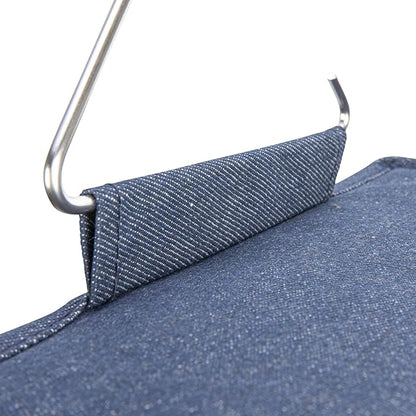 Household Essentials Hanging Cotton Blend and Plastic Closet Shoe Organizer with 10 Storage Compartments, Denim