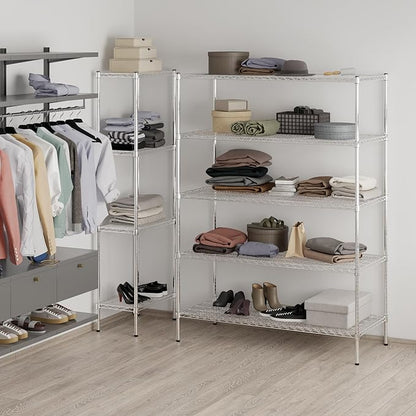 24" Deep x 54" Wide x 74" Height Wire Shelving Kit | 5-Tier | NSF Commercial Storage Rack Unit