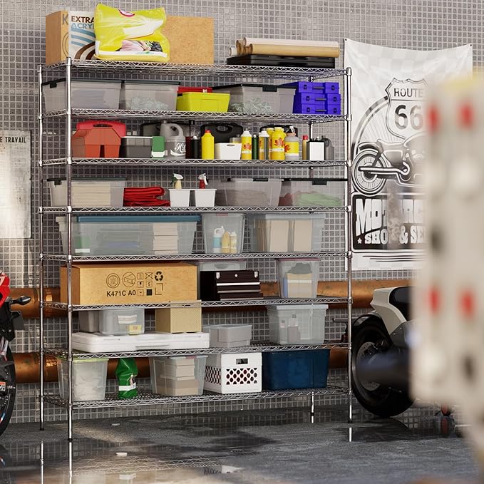 21" Deep x 72" Wide x 86" Height Wire Shelving Kit | 8-Tier | NSF Commercial Storage Rack Unit