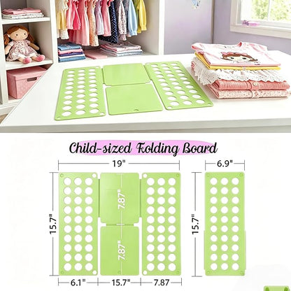 Toddler Shirt Folding Board (Ages 1–7) – Build Independence & Fine Motor Skills, Mini Kids Clothes Folding Board & Shirt Folder, Portable Laundry Organizer for Small Sizes（Cyan）