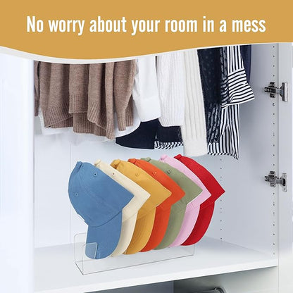 Hat Stand for Baseball Caps Display and Organizer, 2Pack Acrylic Hat Organizer for Closet, Hat Racks Storage for Bedroom, Dresser (Square), clear
