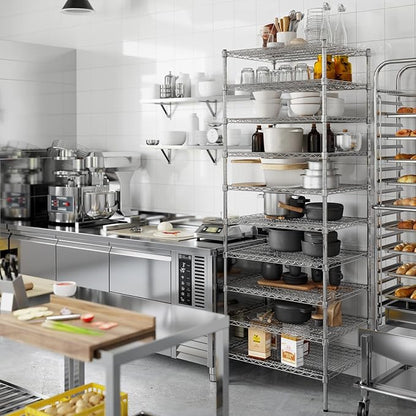 24" Deep x 30" Wide x 86" Height Wire Shelving Kit | 10-Tier | NSF Commercial Storage Rack Unit