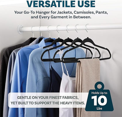 DEILSY™ Black Hangers 50 Pack - Thin Slim Space Saving, Plastic Hangers, Non Velvet Plastic Hanger for Closet Organization Hanger for Clothes Adult