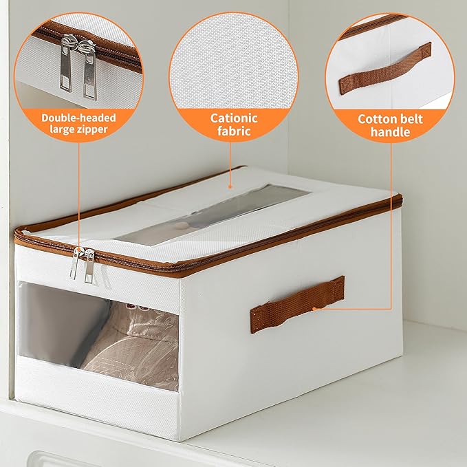 Stackable Hat Organizer for Baseball Caps, Hat Storage Holder Container for Closet Hold Up to 12 Caps with Clear Window, Hat Boxes for Home Storage (White, 1 Pack)
