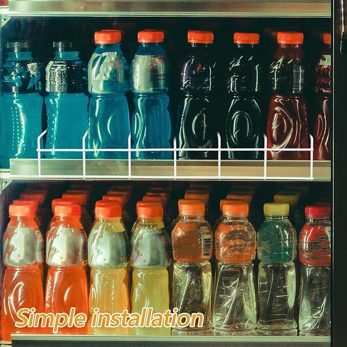 Zerodeko Beverage Storage Rack for Fridge Partitioned Drink Organizer for Efficient Storage Compatible Supermarket Coolers and Freezers Design for -term Use