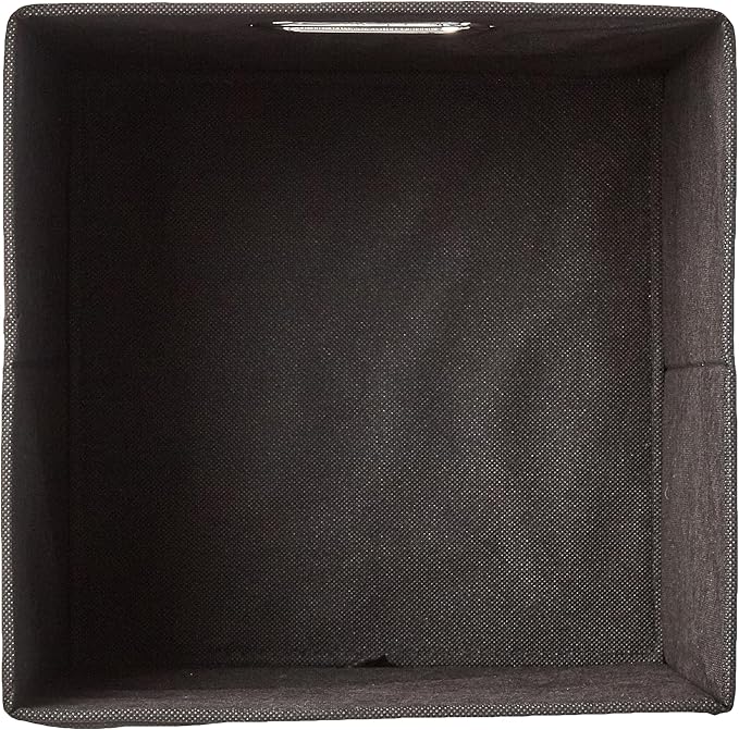 Amazon Basics Collapsible Cube Storage Bins, Space-Saving, Organizing Fabric Bins with Handles, 10.5" x 10.5" x 11", Black, 6-Pack