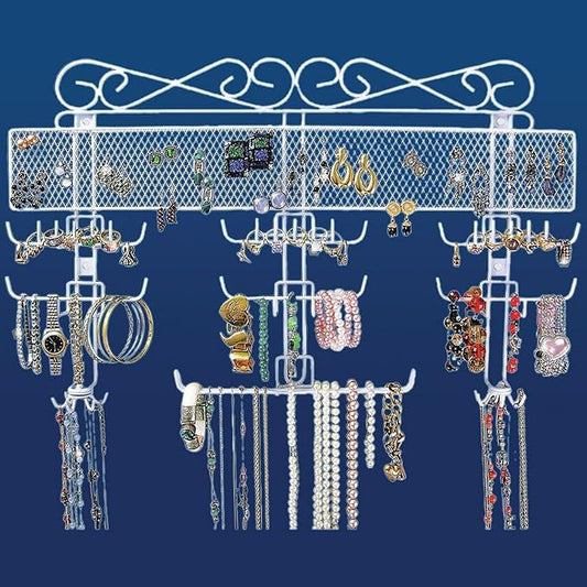 Jobar Organizing Jewelry Valet coated wire (White) (14.5"H x 23.75"W x 2.375"D)