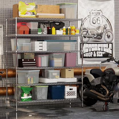 24" Deep x 60" Wide x 74" Height Wire Shelving Kit | 6-Tier | NSF Commercial Storage Rack Unit