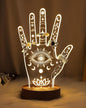 Attivolife Evil Eye LED Ring Holder Stand - Hand-Shaped Acrylic Jewelry Organizer Rack Bracelet & Ring Display for Women Friends Bestie