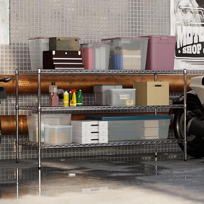 24" Deep x 60" Wide x 34" Height Wire Shelving Kit | 3-Tier | NSF Commercial Storage Rack Unit