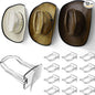 Modern JP Adhesive Cowboy Hat Hooks for Wall (12-Pack) – 3-Inch Wall Mount for Secure Hold, Wide Brim Hat Organizer, Western Room Decor – Clear