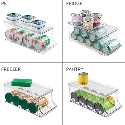 iDesign Soda Can Organizer with Lid for Pantry or Refrigerator - Clear - Made in USA