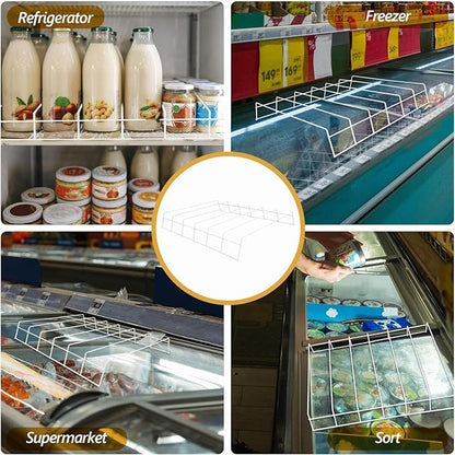 Zerodeko Beverage Storage Rack for Fridge Partitioned Drink Organizer for Efficient Storage Compatible Supermarket Coolers and Freezers Design for -term Use