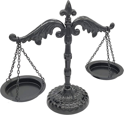 Owlgift Vintage Style Metal Libra Jewelry Display, Scale Tray Cosmetic Organizer, Jewelry Storage, Unique Centerpiece Stand – Black