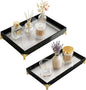 2Pcs Bathroom Vanity Tray for Countertop,Acrylic Soap Organizer Tray for Home Decoration,Jewelry Organizer(11.7''x4.2''x1.1'',11.8''x7.9''x1.2'')