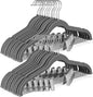 HOUSE DAY Velvet Skirt Hangers 36 Pack, Grey Velvet Hangers with Adjustable Clips, Space Saving Slim Felt Pant Hanger, Heavy Duty Shorts Hanger, Non Slip Clip Hangars for Pants, Skirts, Shorts