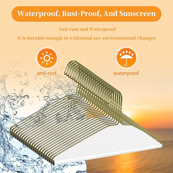 30 Pcs Dry Cleaner Hangers with Tubes - 16" Wire Hangers White Tube with Strong 15 Gauge Wire Bulk for Pants Caped Suit & Strut Home or Dry Cleaners (Gold)