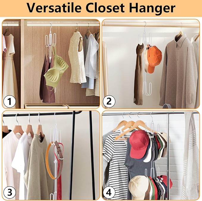 NANATI Hat Hangers for Closet, 1 Pack Stainless Steel Hat Organizer, Hat Racks for Baseball Caps, Cap Organizer for Baseball Caps, White