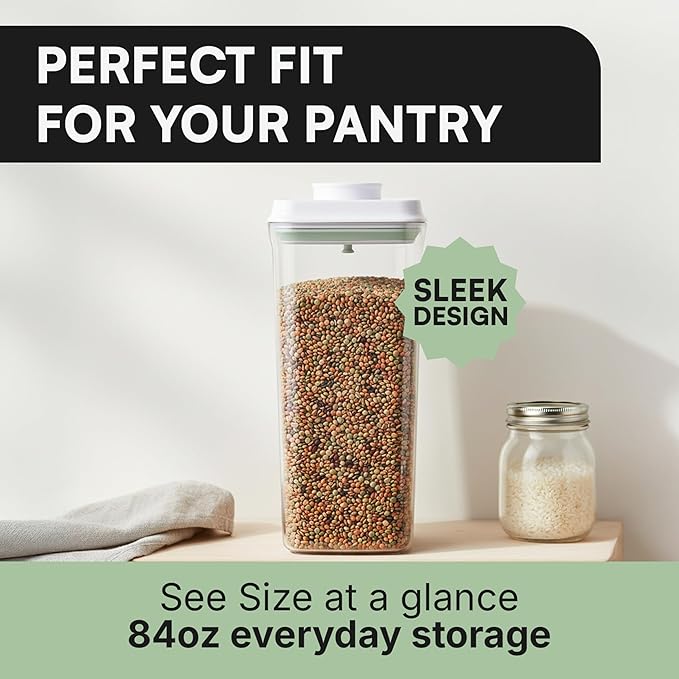 Bop Top Airtight Food Storage Containers with Lid 10.5 Cups / 84 oz | Kitchen Canister Sets | Air Tight Pantry Container | Pop Top Dry Food Storage Containers for Snacks, Sugar, Flour, Baking, Pasta