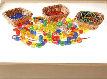 Constructive Playthings Set of Six 5" Square Plastic Woven Baskets for Storage or Sorting