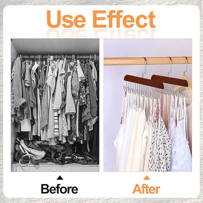 4Pcs Anti Slip Multi Hook Coat Racks,Bra Hangers for Closet Organizer with 8 Hooks 360 °Swivel Belt Hanger for Closet for Belt, Tie, Tank Top, Bra, Scarf (Brown)